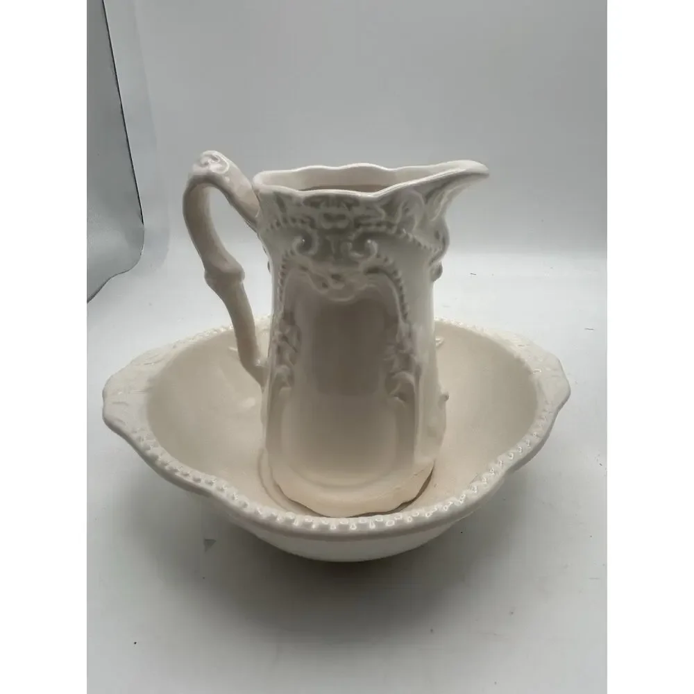 Mini Wash Basin And Pitcher. Vintage. Japan. Victorian Dream Pattern.